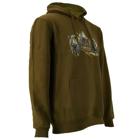 Sweat capuche 3 sangliers kaki - M à 3XL Bartavel®