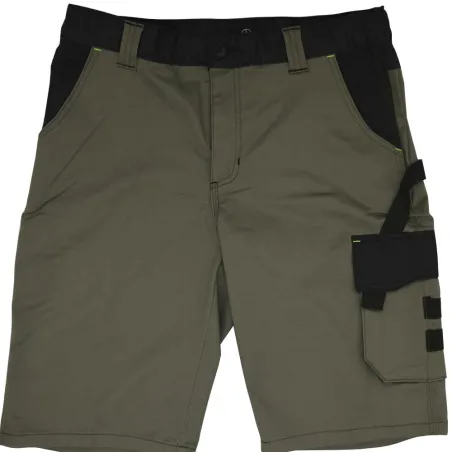 Bermuda pro ULYSSE kaki/gris - 38 à 50 - éleveurs & jardiniers