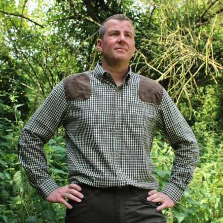 Chemise chasse Sologne Percussion® vert/marron