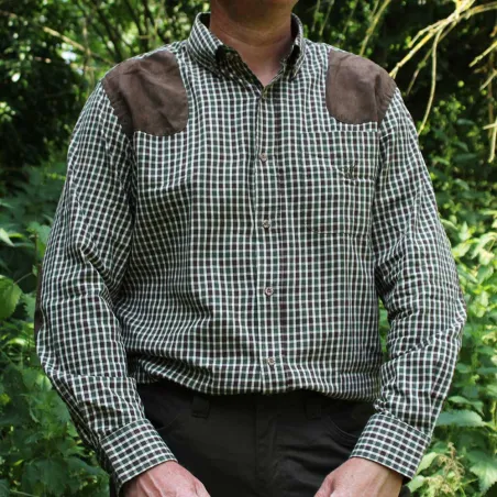 Chemise chasse Sologne Percussion® vert/marron