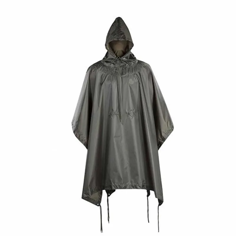 Poncho imperméable kaki unisexe - Taille unique