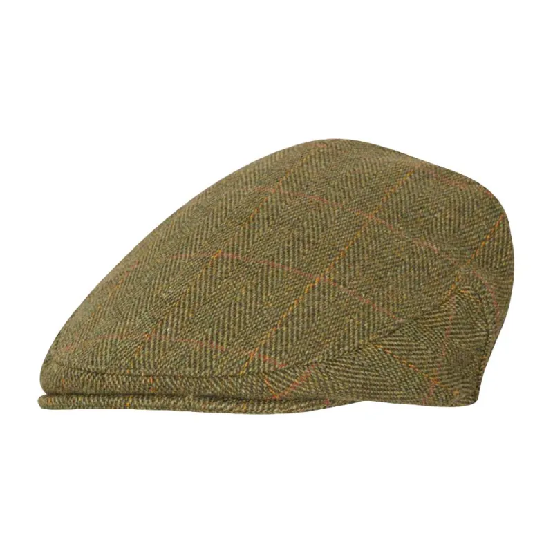 Casquette tweed Walker and Hawkes Cambridge vert 60% laine