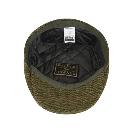 Casquette tweed Walker and Hawkes Cambridge vert 60% laine