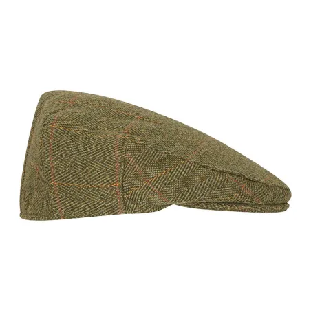 Casquette tweed Walker and Hawkes Cambridge vert 60% laine