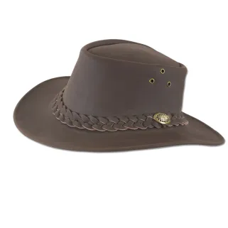 Chapeau chasse cuir velour marron imperméable 57-60 cm