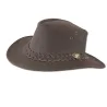 Chapeau chasse cuir velour marron imperméable 57-60 cm