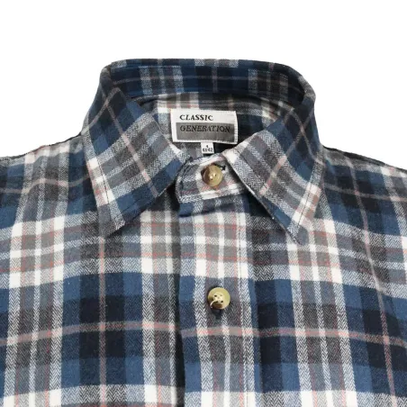 Chemise travail longue bleu Chevron L à 2XL - 100% coton