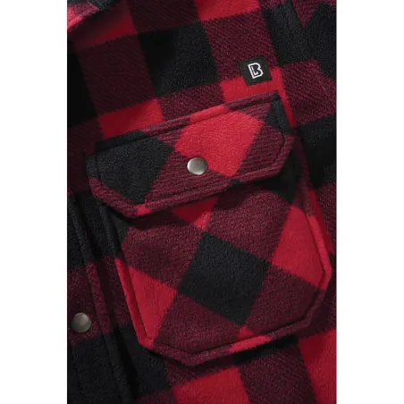 Chemise polaire Jeff Brandit® rouge/noire - Homme manches longues