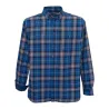Chemise homme flanelle carreaux bleu-marron - coupe droite