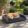 Coussin antidérapant doux pour chien - 90x63cm Bleu
