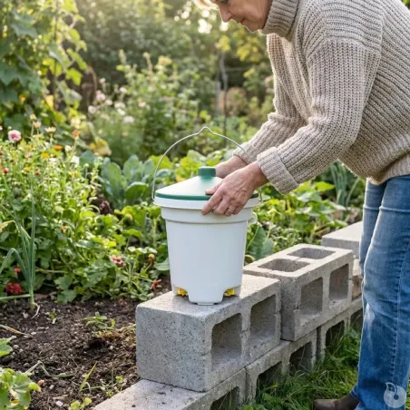 Abreuvoir 12L à 3 pipettes jaunes pour volailles - Olba