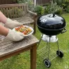 Barbecue mobile Ø46 cm - Grille chromée et bol émaillé