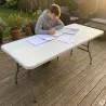 Table pliante résine 10 pers. 180x70cm - pieds métal