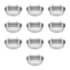 Lot de 10 mangeoires-abreuvoirs demi-lune 0,4L en métal