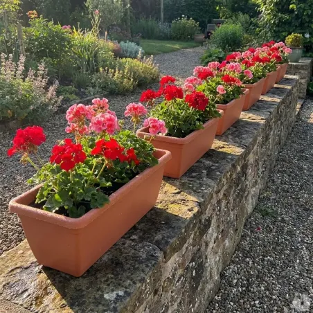 Balconnières Elho® x8 - 50cm effet terre cuite élégant