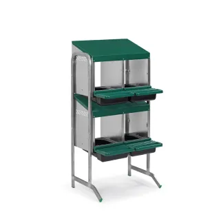 Pondoir vertical 4 nids en tôle galvanisée - Gain de place