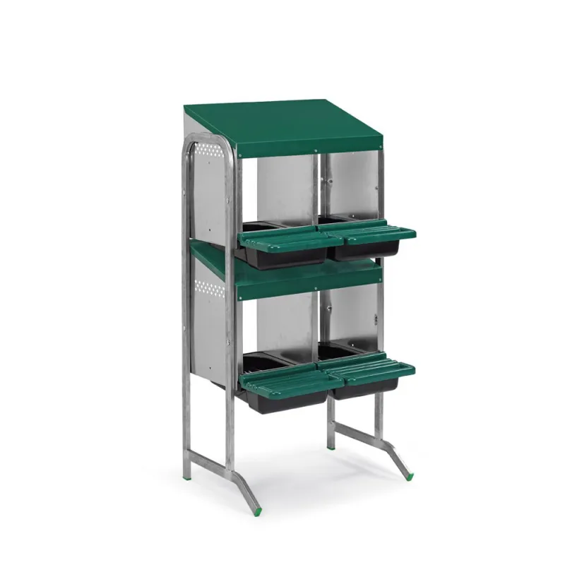 Pondoir vertical 4 nids en tôle galvanisée - Gain de place