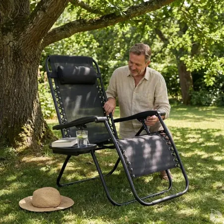 Fauteuil relax acier 5 positions - Confort extérieur