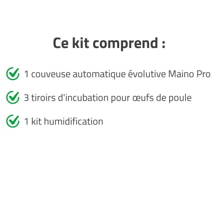 Couveuse évolutive 147 œufs + 3 tiroirs + kit humidification