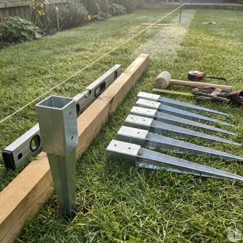 Support poteau bois 7,1x7,1 cm - Acier galvanisé à enfoncer