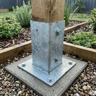 Support poteau bois 7,1x7,1cm - Acier galvanisé à visser