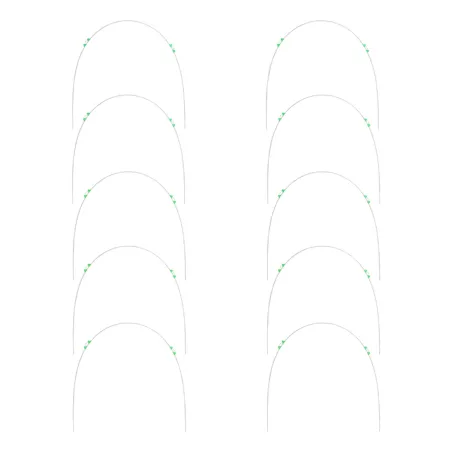 10 tiges fibre de verre 6mm x 2,5m - Renfort tunnel jardin vert