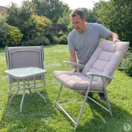 Ensemble détente 2 fauteuils + table basse pliants