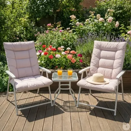 Ensemble détente 2 fauteuils + table basse pliants