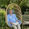 Chaise suspendue acier 4 pieds pliable avec coussin détente
