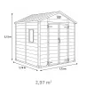 Abri Lys plastique 2 portes - 2,97m² - H 212,5 cm