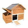 Poulailler 3 poules bois + enclos sécurisé toit plastique