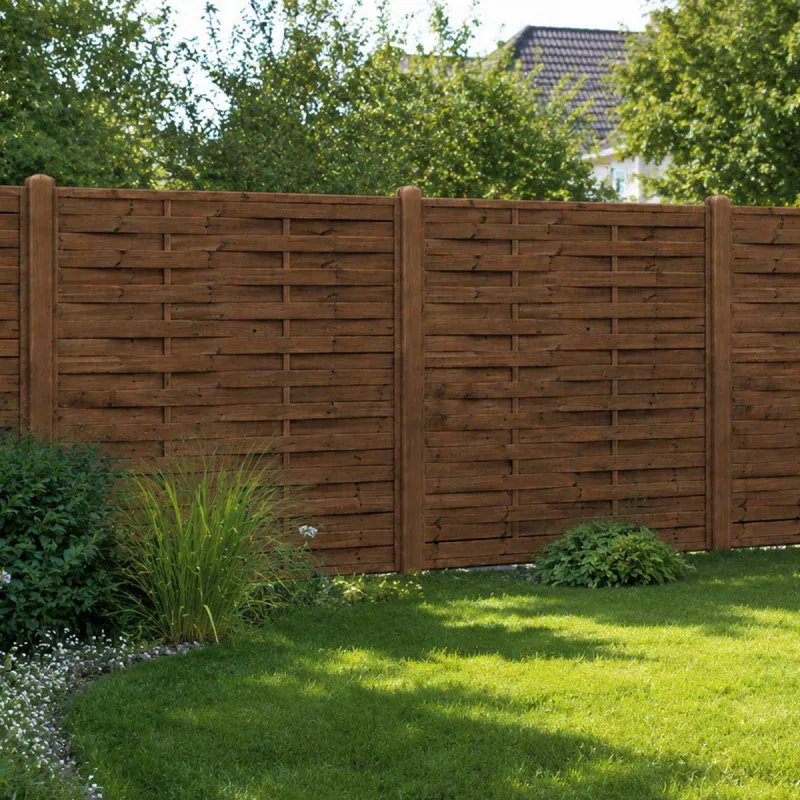 Kit clôture bois 27m - Panneaux 180x2,5 cm résistants