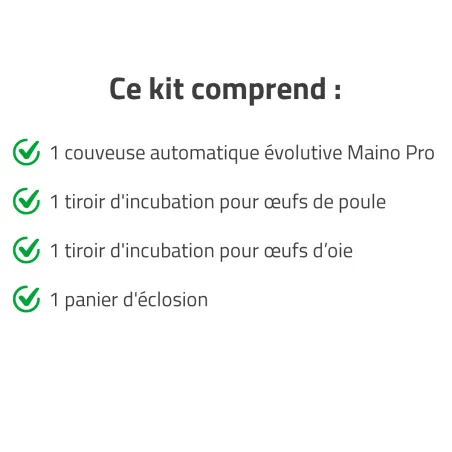 Couveuse évolutive 98 œufs - Kit modulaire MAINO