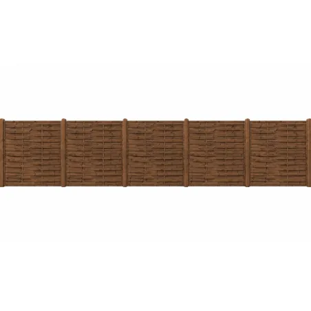 Kit clôture bois 18m - Panneaux 180x3,5 cm résistants