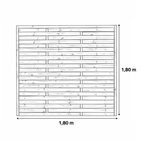 Kit clôture bois 18m - Panneaux 180x3,5 cm résistants