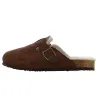 Sabots fourrés marron en nubuck - fourrure synthétique