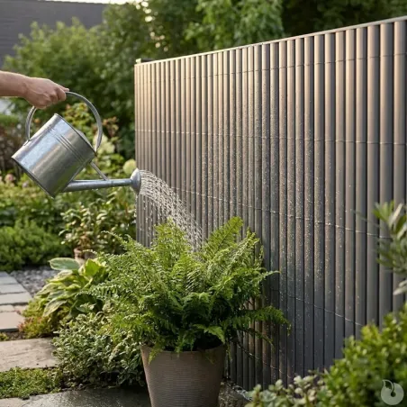 Canisse PVC gris 1x5m double face - Kit fixation inclus