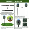 Répulsif solaire ultrasons 360° - Étanche IP65 - Anti-nuisibles