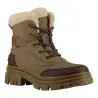 Bottines fourrées taupe effet peau de pêche - Confort hiver