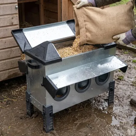 Mangeoire Robust® 24kg - Acier galvanisé anti-pluie