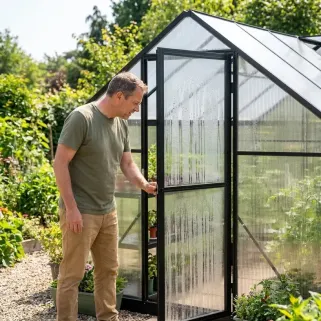 Serre aluminium 5,17m² - 292x177x192cm polycarbonate