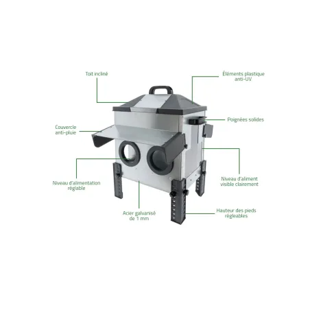 Mangeoire Robust® 16kg - Acier galvanisé anti-pluie