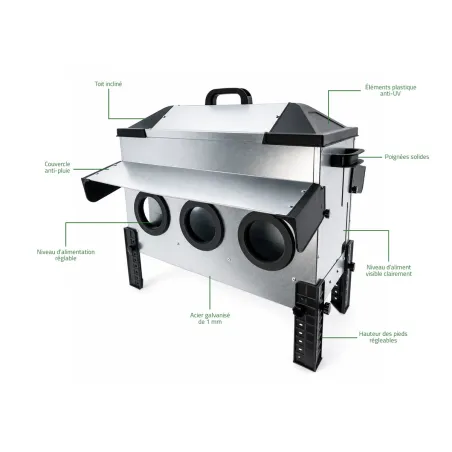 Mangeoire Robust® 24kg - Acier galvanisé anti-pluie