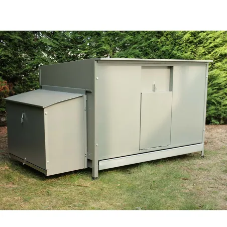 Poulailler galvanisé vert 100x70cm - 2 à 4 poules