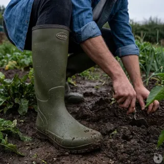 Bottes Marly kaki antidérapantes en caoutchouc naturel 37-48