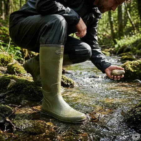 Bottes Marly kaki antidérapantes en caoutchouc naturel 37-48
