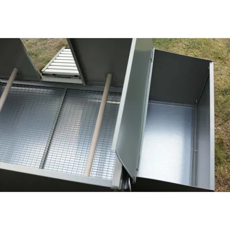 Poulailler galvanisé vert 100x70cm - 2 à 4 poules