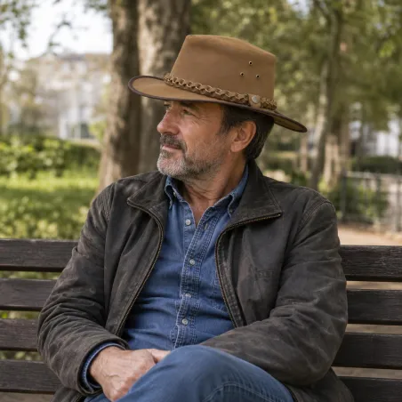 Chapeau Traveller en cuir tressé Walker and Hawkes