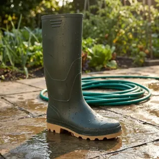 Bottes PVC vertes 41-46 pour élevage et extérieur