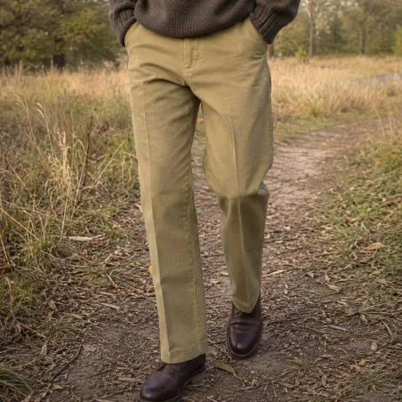 Pantalon Yorkley Moleskin Beige - Coton Velours Résistant